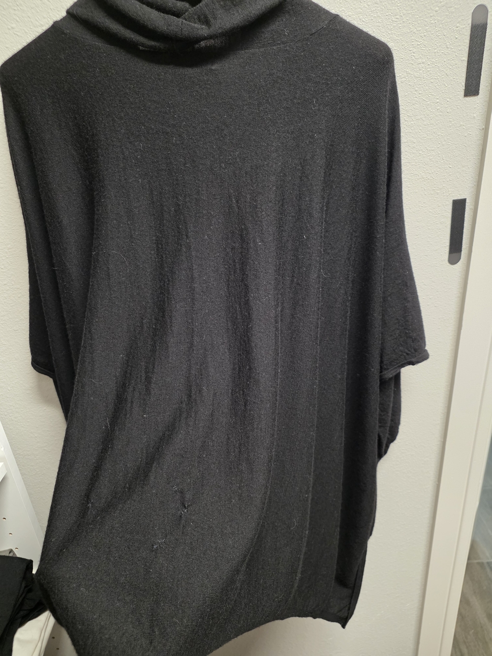 Charter Club Black Cowl Neck Poncho Sweater - Picture 2 of 2